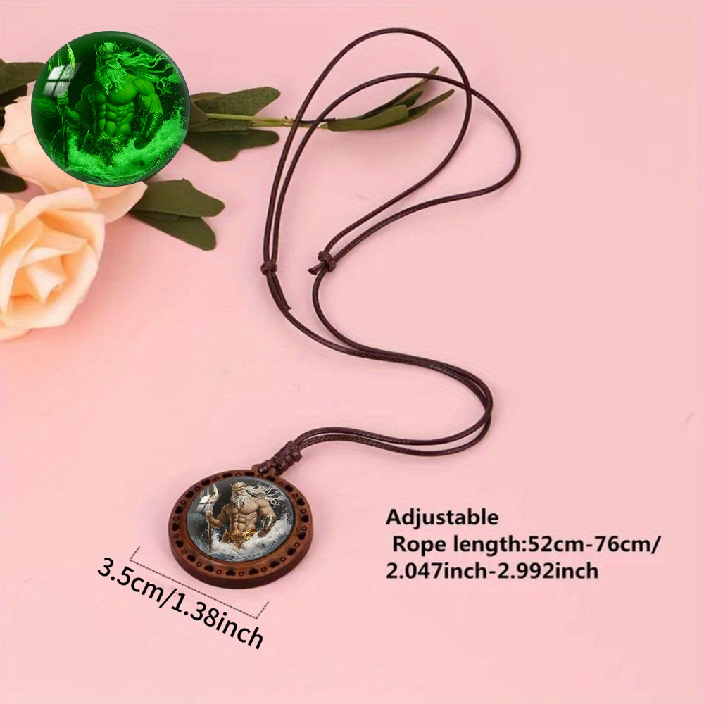 Glow Wood Bead Necklace with Regenerated Wood Pendant